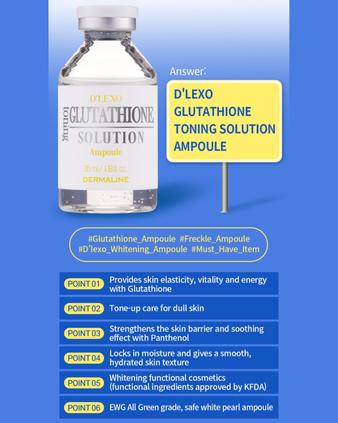 Dermaline Glutathione Toning Solution Ampoule