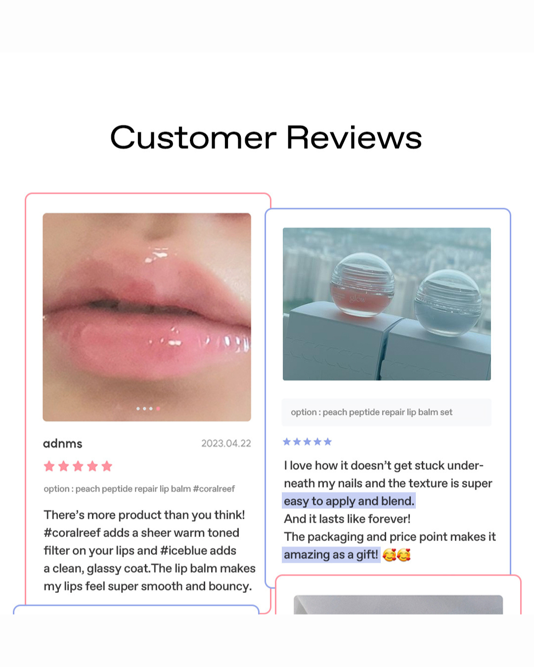 glow peach peptide repair lip balm