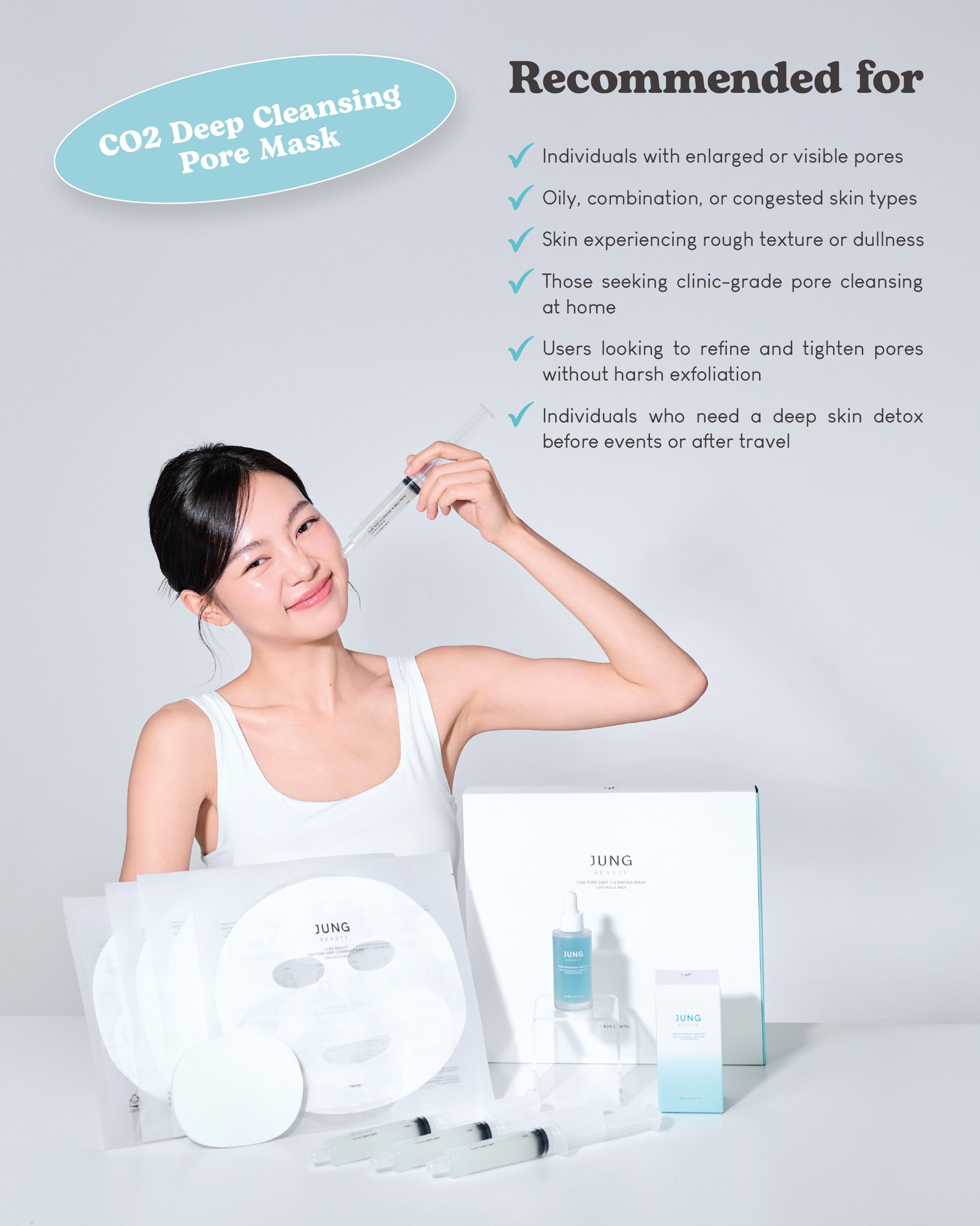 Jung Beauty CO2 Pore Deep Cleansing Mask For Face & Neck