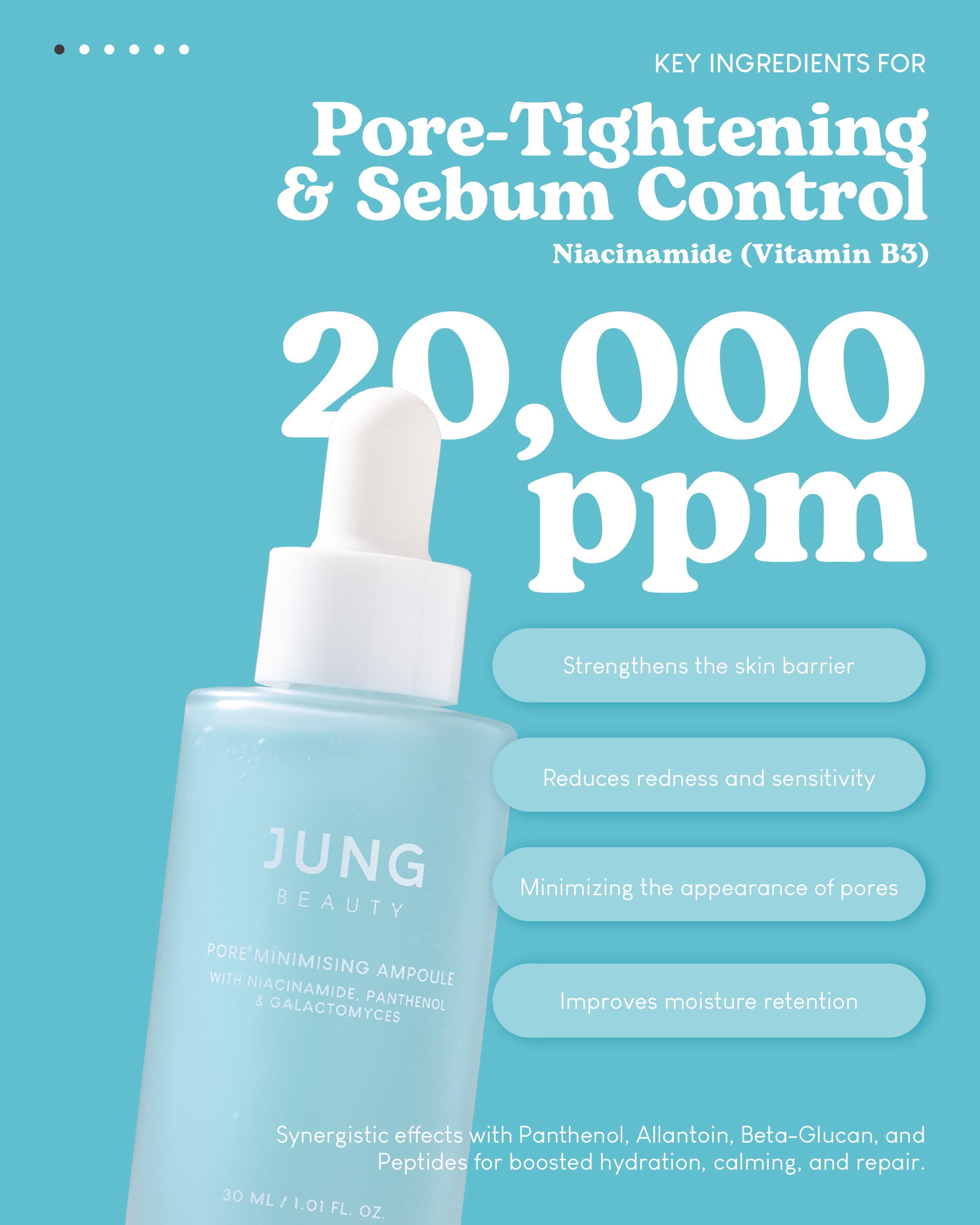 Jung Beauty Pore Minimising Ampoule with Niacinamide, Panthenol & Galactomyces