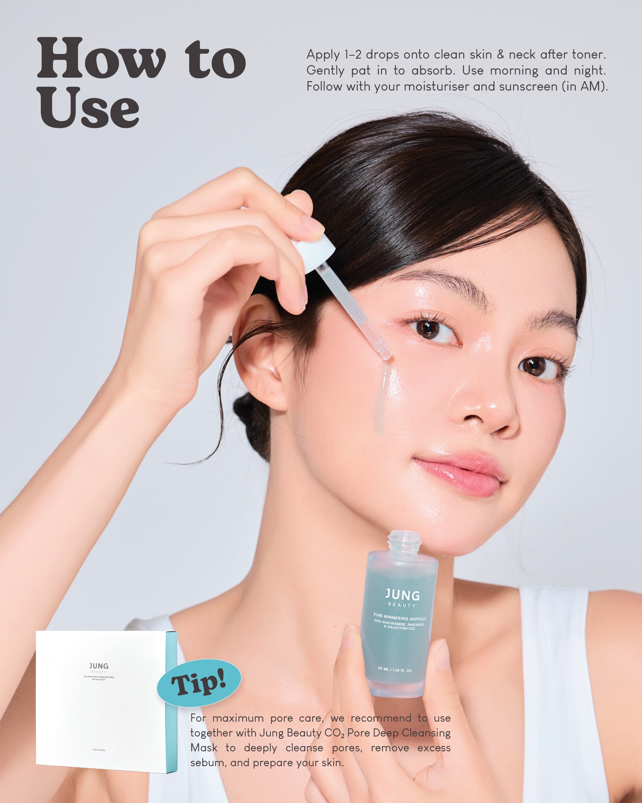 Jung Beauty Pore Minimising Ampoule with Niacinamide, Panthenol & Galactomyces
