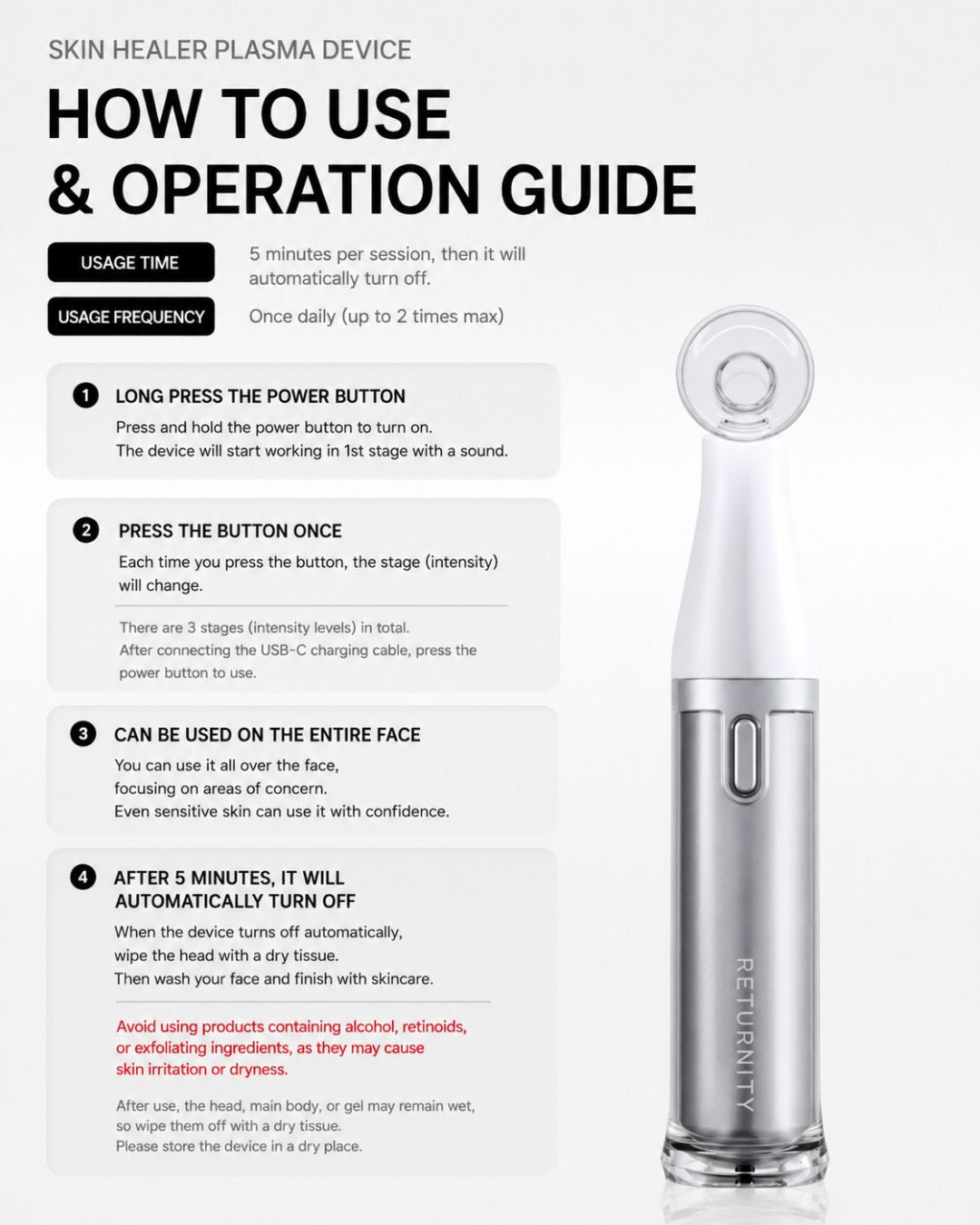 [PREORDER] Returnity Skin Healer Plasma Device (Dispatch Date: 28 Sep - 2 Oct)