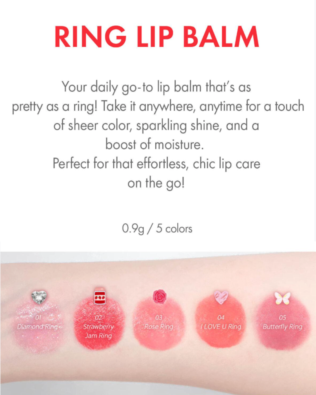 [PROMO] AMUSE Ring Lip Balm (5 Colours)