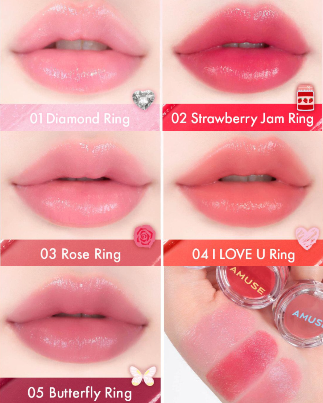 [PROMO] AMUSE Ring Lip Balm (5 Colours)