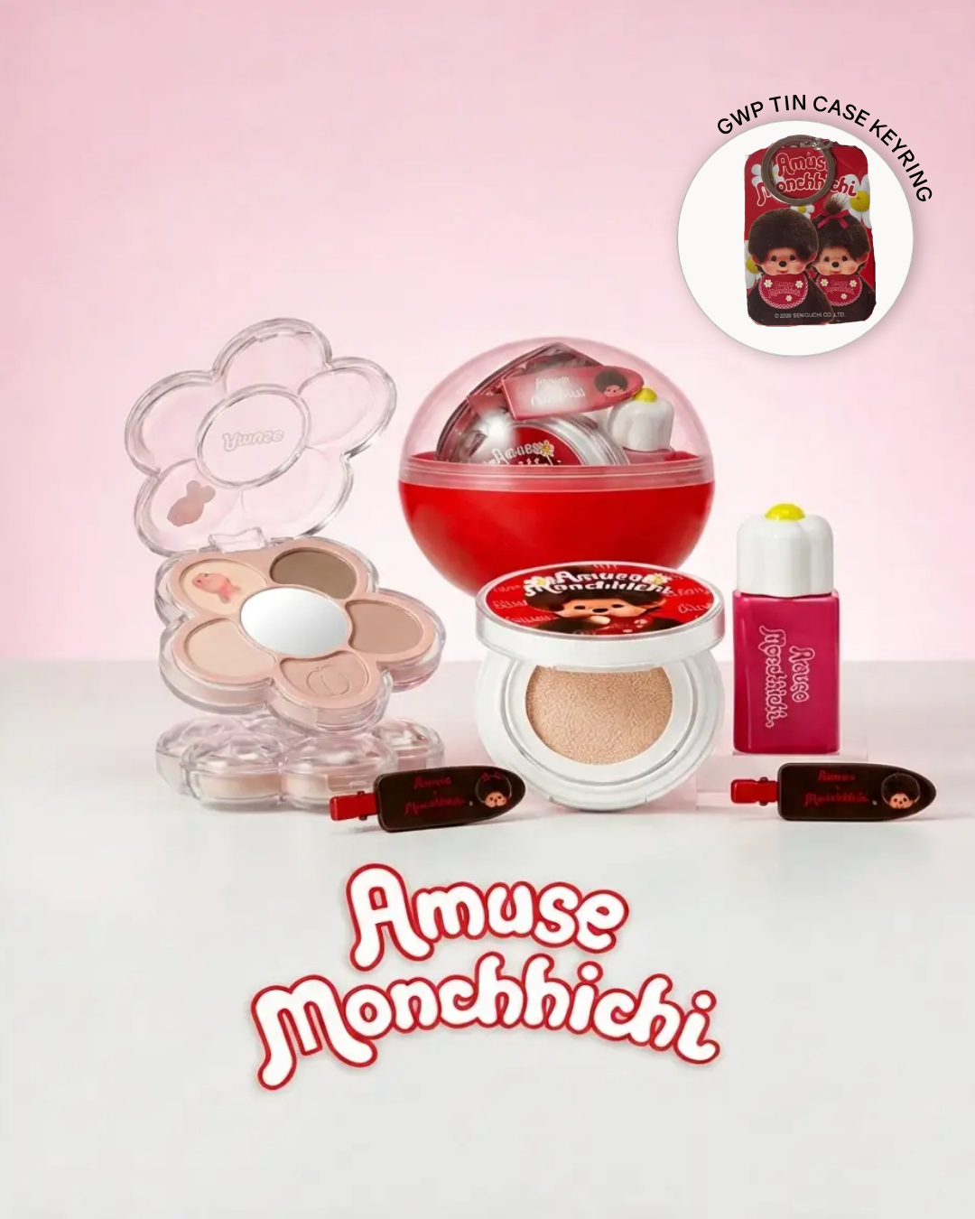 [PROMO] AMUSE x MONCHHICHI Eye Palette + Gacha Set (Warm/Cool)