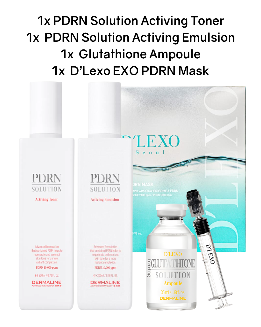 [PROMO] Dermaline Bundle (Toner + Emulsion + Ampoule + Mask)
