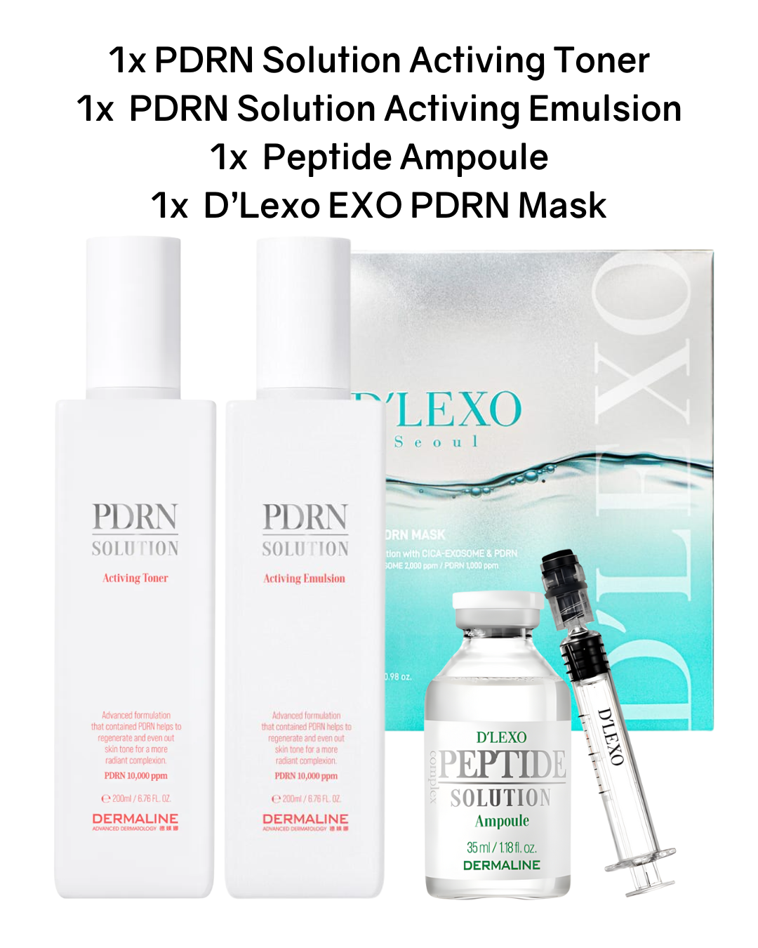 [PROMO] Dermaline Bundle (Toner + Emulsion + Ampoule + Mask)