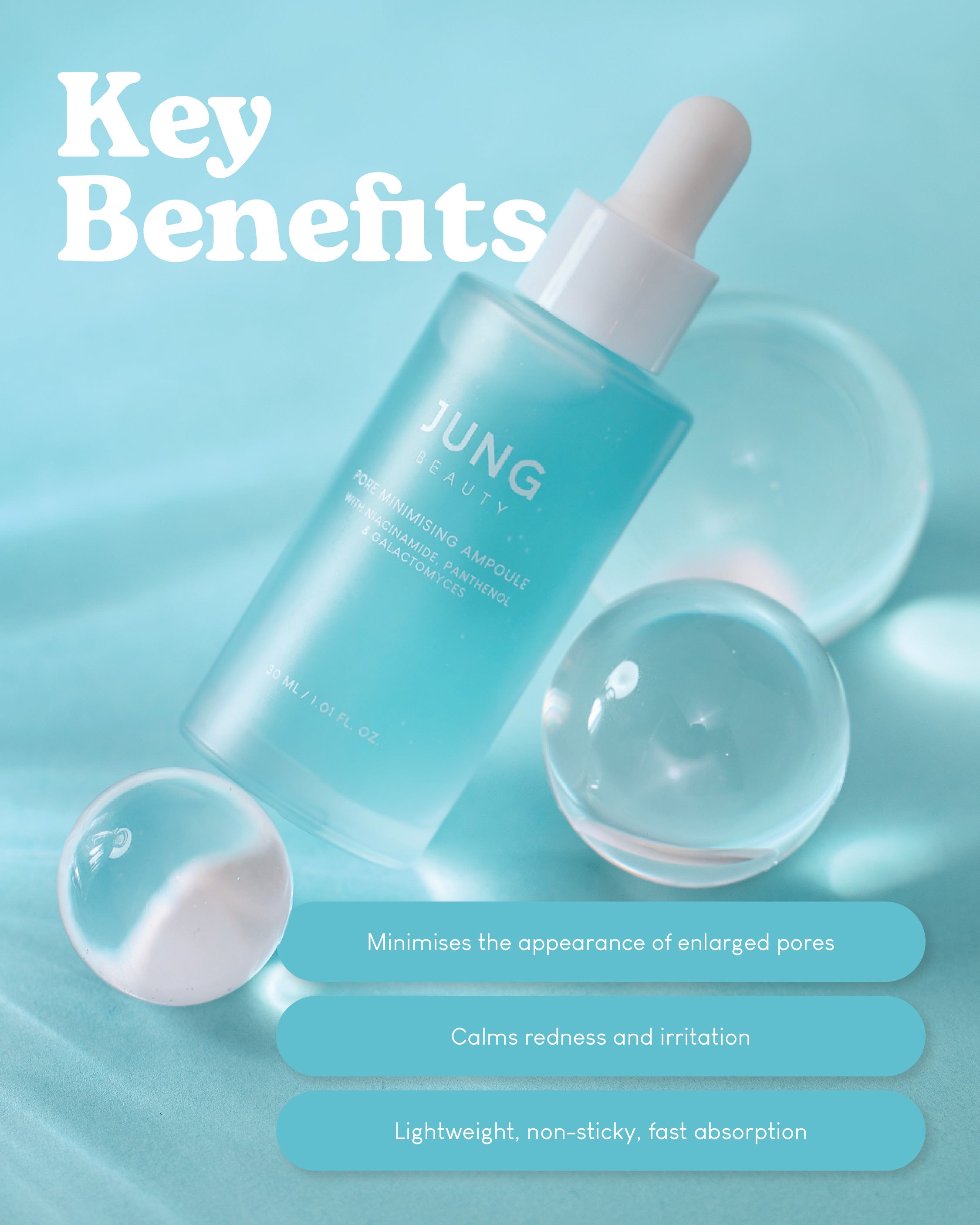 Jung Beauty Pore Minimising Ampoule with Niacinamide, Panthenol & Galactomyces