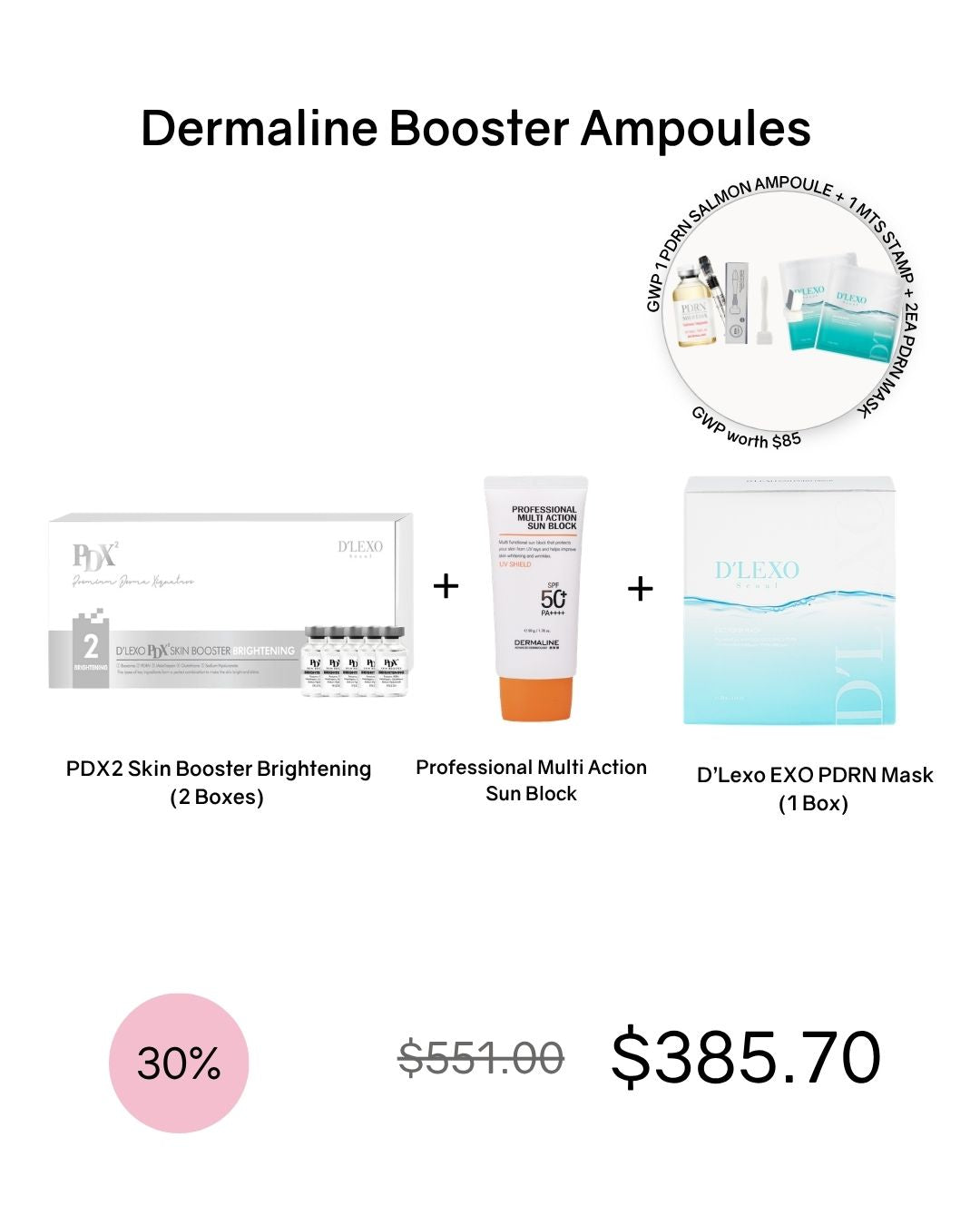 [Online Exclusive] Dermaline Booster Ampoule Bundles (comes with GWP!)